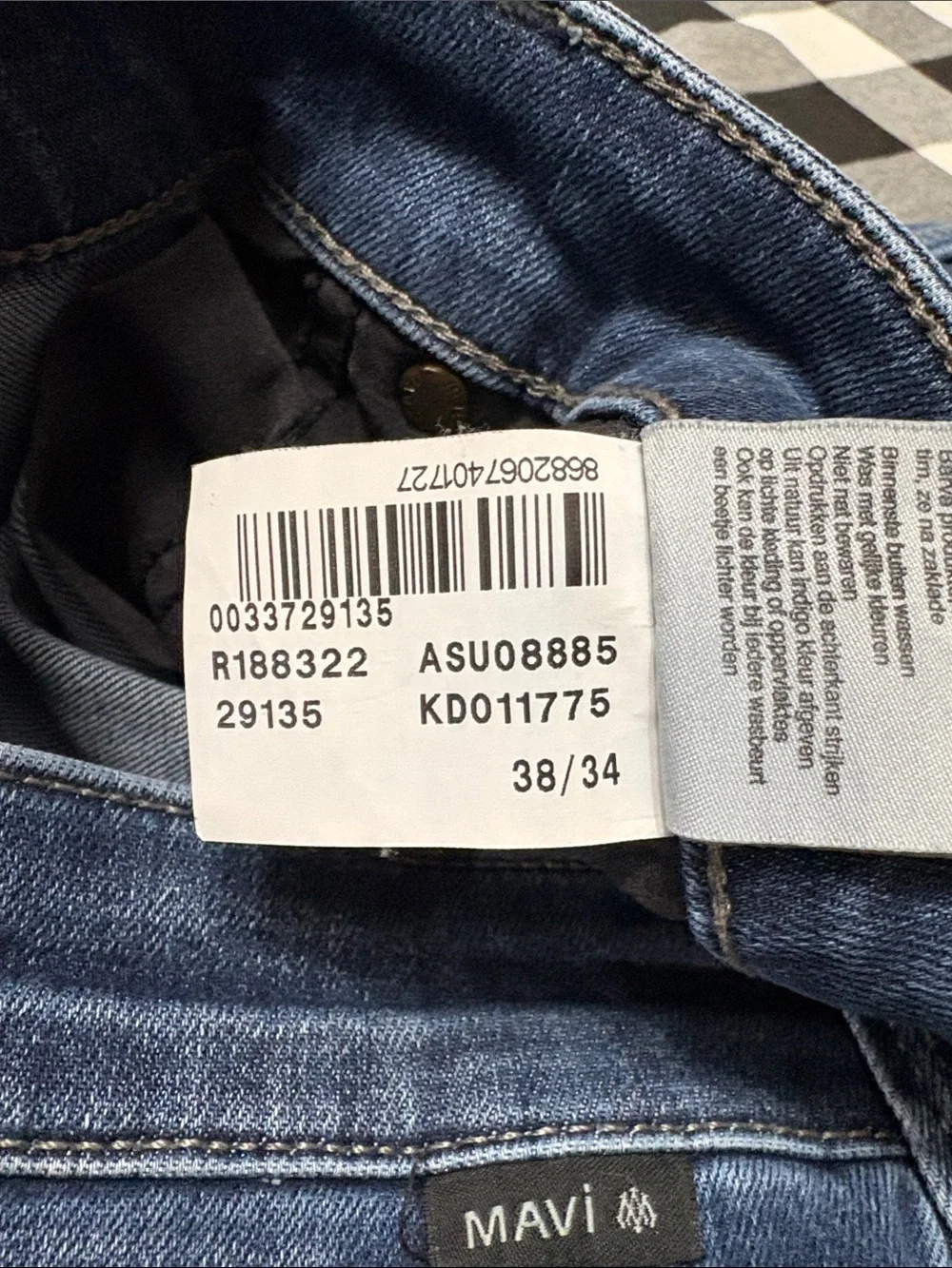 Mavi Jeans Matt Relaxed Straight Leg Men's Size 38 x 34 Long Tall Stretch Dark